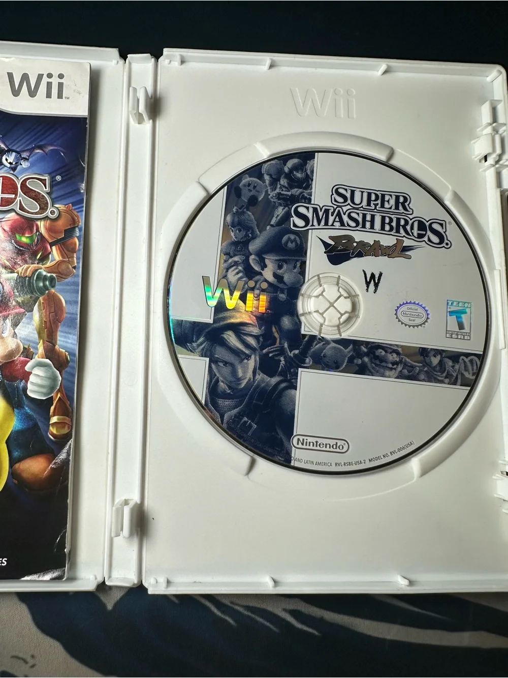 Nintendo Super Smash Bros. Brawl Wii Disc - White & Black Artwork